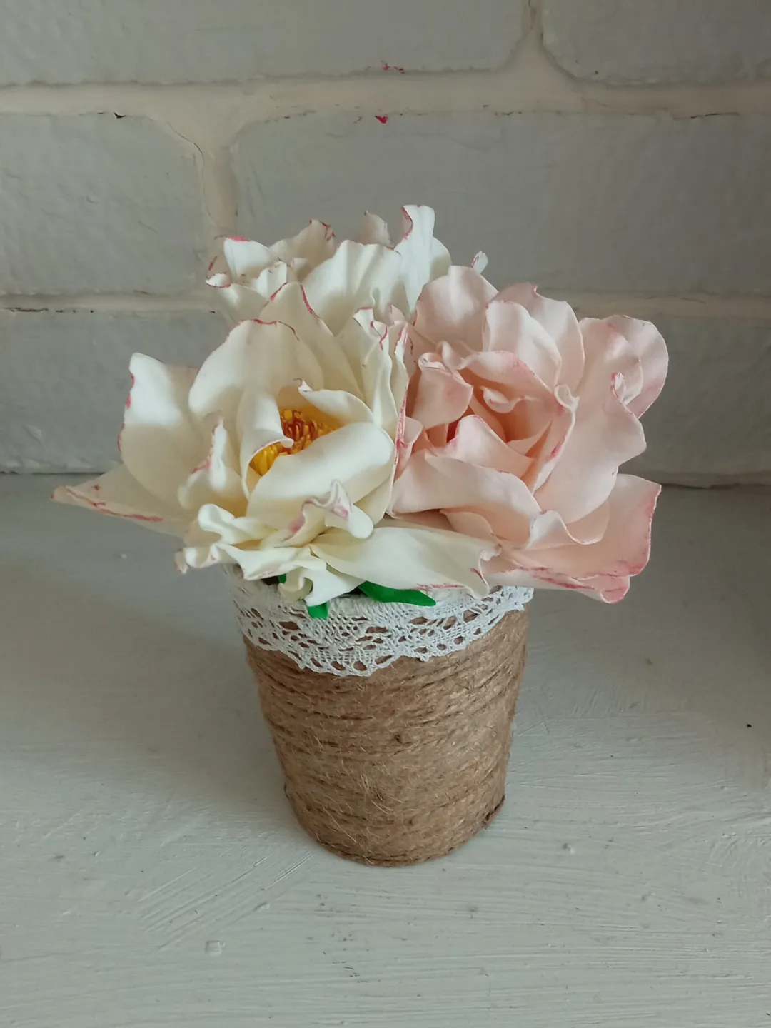 Bouguet delicate roses handmade/ artificial flowers/floral arrangements/gifts for her, mother Day gifts/ home decor
