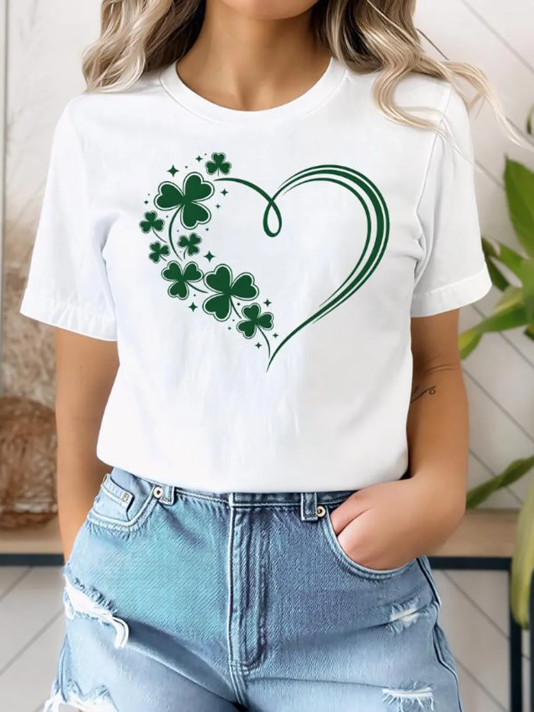 Shamrock Heart SVG, St Patrick's Day Clover Design (Digital Download)