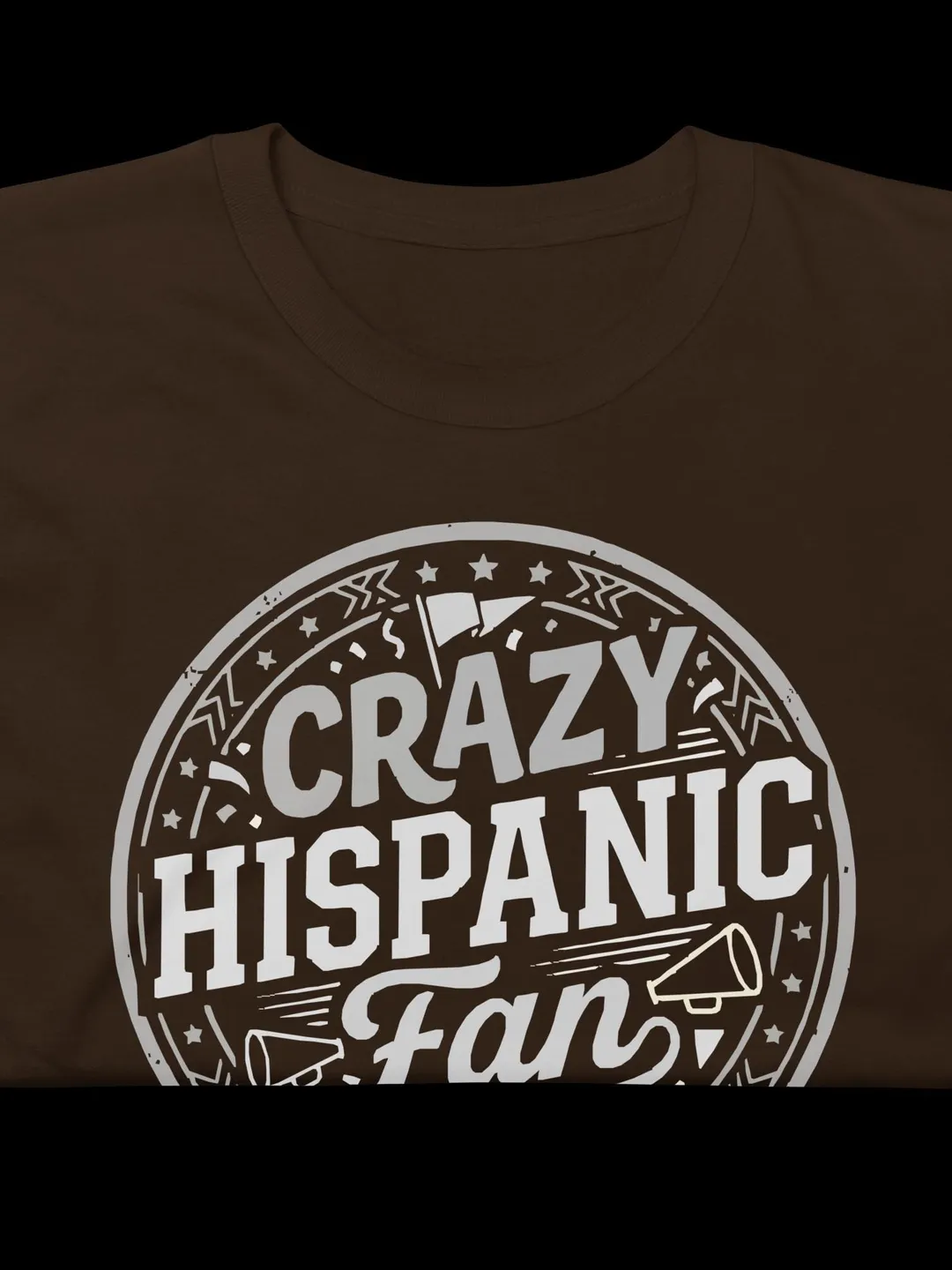 Crazy Hispanic Fan T-Shirt, Proud Heritage Sports Graphic Tee, Vintage Distressed Athletic Badge Shirt, Game Day Apparel, Gameday Gift Idea
