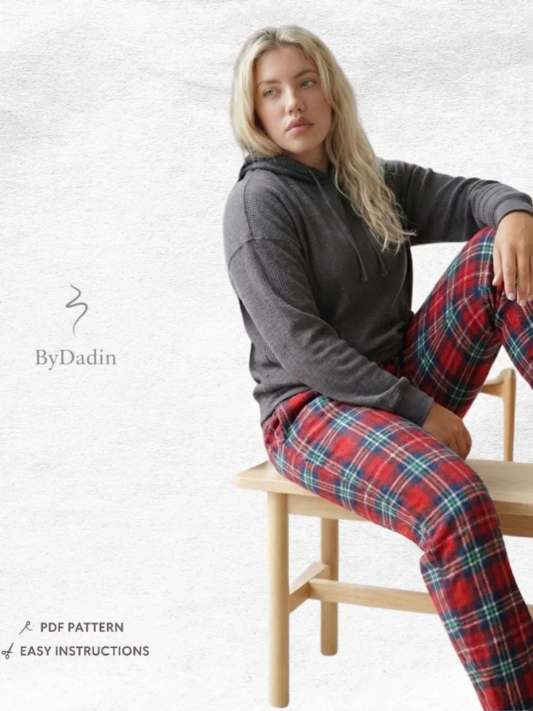 Unisex Pajama Pants Sewing Pattern • Relaxed Lounge Fit • PDF Download