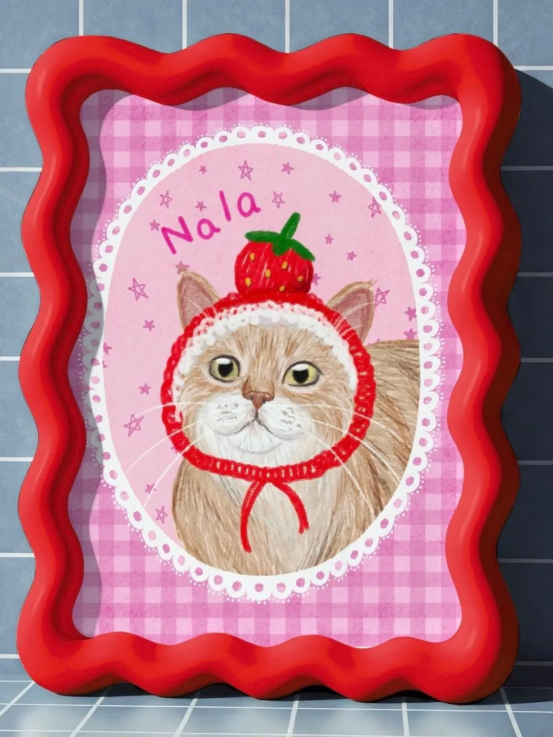 Custom Badly Drawn Pet Portrait, Personalized Cute Cat Portrait, Unique Pet Poster, Digital Printable Cat Portrait, Cutest Mom Gifts