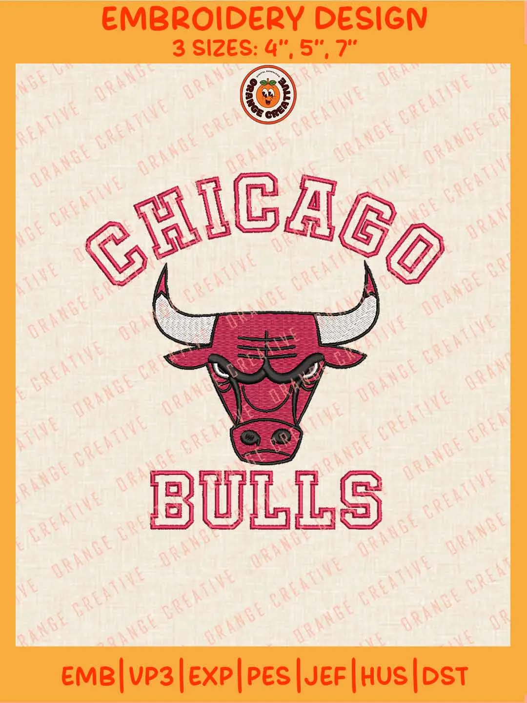 NBA Chicago Bulls Team Logo Embroidery Files, Chicago Bulls Basketball Team Embroidery Designs, NBA Bulls Machine Embroidery Files, NBA Basketball Team Machine Embroidery, Digital Download