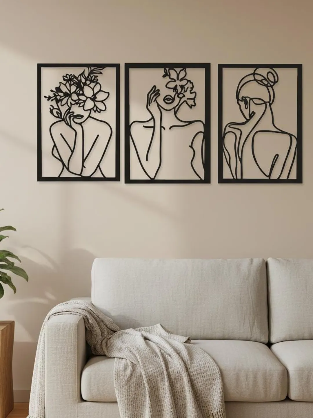 Abstract Woman Wall Art SVG | Minimalist Female Figure DXF | One Line Art Lady Vector | Boho Female Silhouette Laser Cut File