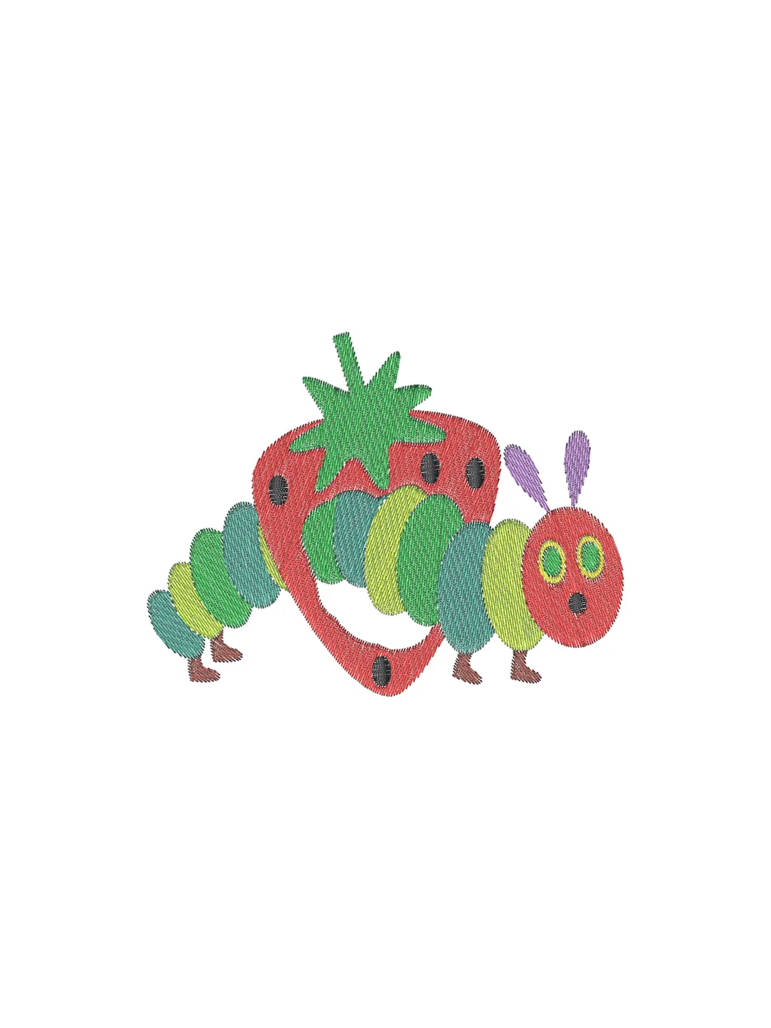 Hungry Caterpillar Machine Embroidery Design,cute machine embroidery design,2 sizes,Instant Download--737
