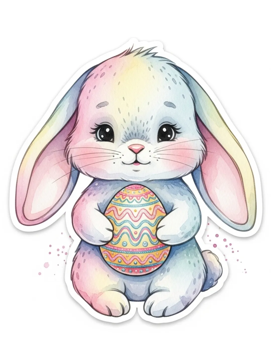 Cute Easter Bunny Digital Stickers - Watercolor Spring Pack 🐰