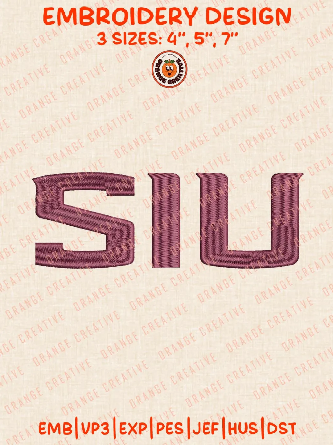 NCAA SIU Salukis Embroidery Design, NCAA Southern Illinois Salukis Team Logo Embroidery Design, Machine Embroidery Design File, 4 Sizes, Custom Size, Digital Download