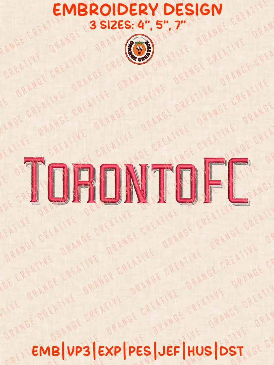 Toronto FC Wordmark Logo Embroidery Files, MLS Toronto FC Embroidery Designs, League Soccer Machine Embroidery Files, MLS Toronto FC Team Machine Embroidery, 3 sizes, Digital Download