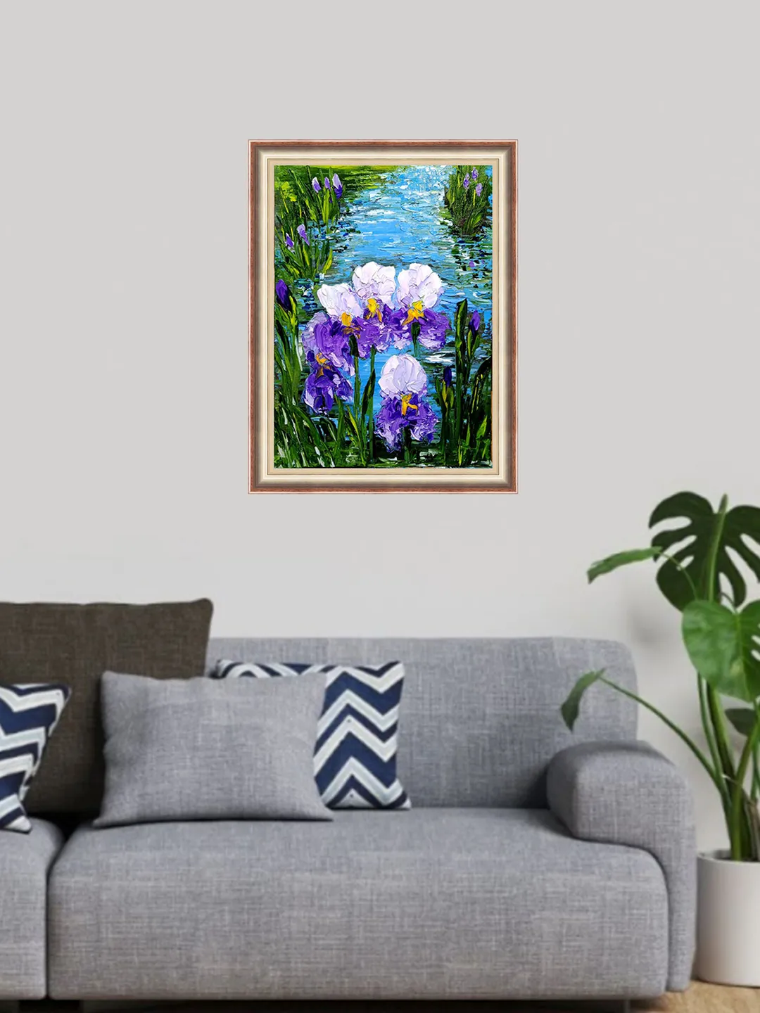 Irises Painting Original Art Impasto Oil Painting Canvas Painting