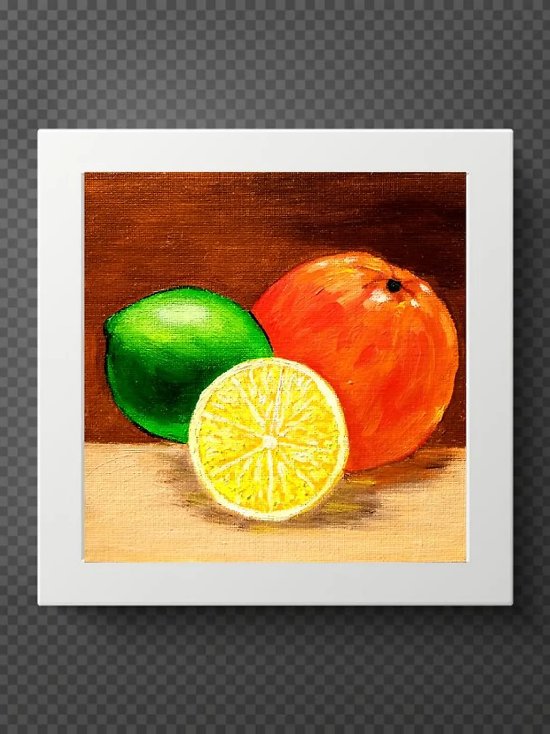 Still Life Fruit Art Orange Lime Lemon Original Oil Painting Fruit Painting