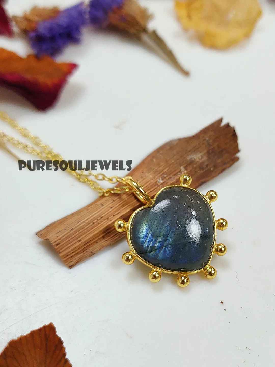 Radiant Flashy Labradorite Heart Pendant, 925 Silver Jewelry, Natural Labradorite Jewelry, Labradorite Protection Jewelry, Necklace for Girl