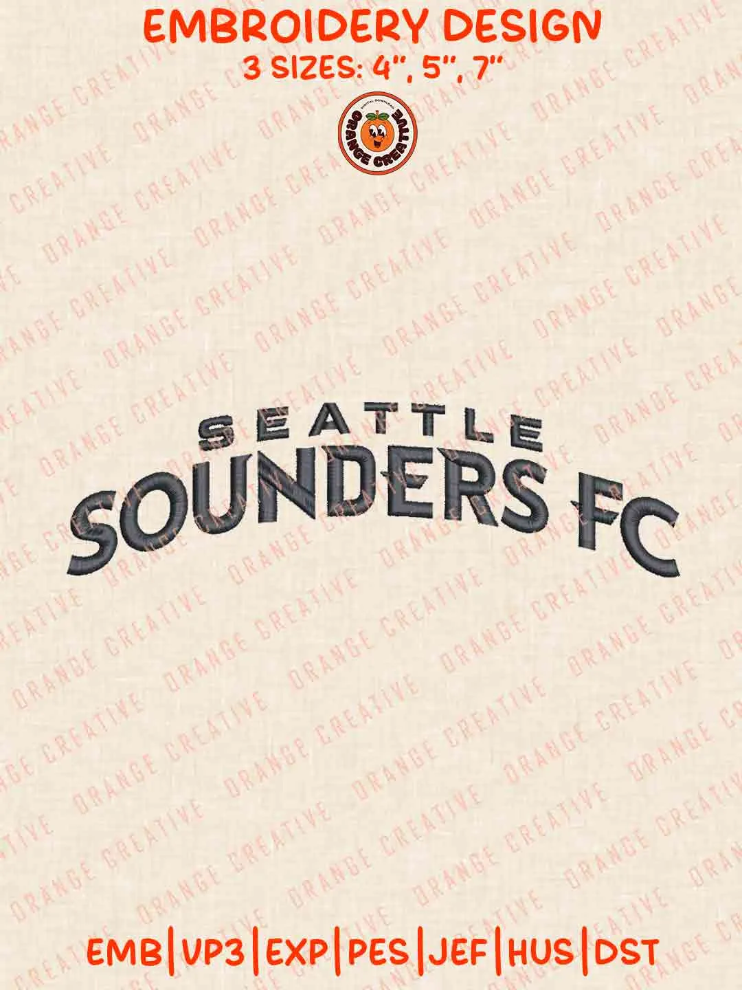 Seattle Sounders FC Wordmark Logo Embroidery Files, MLS Seattle Sounders FC Embroidery Designs, League Soccer Machine Embroidery Files, MLS SeattleTeam Machine Embroidery, 3 sizes, Digital Download