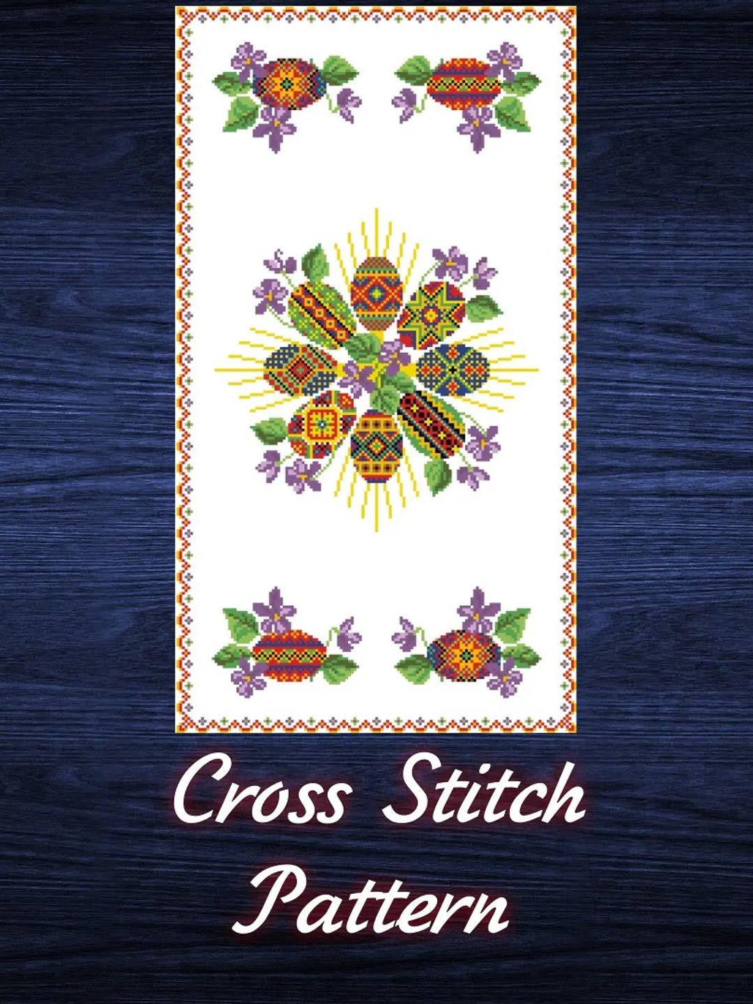 Happy Easter cross stitch pattern pdf, Banny embroidery DIY Easter ...