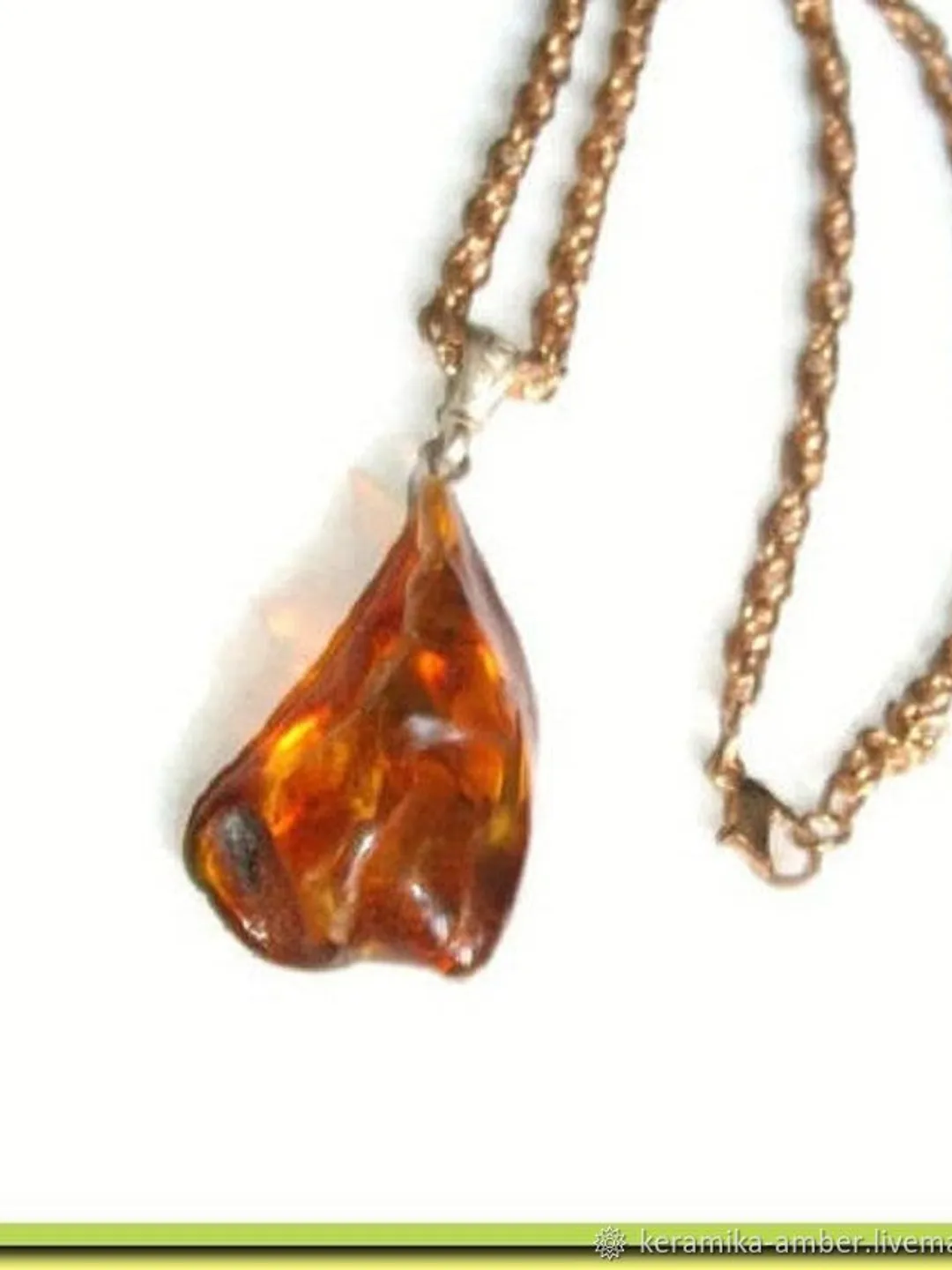 Amber Amulet Stone Pendant Gold Chain Necklace Natural Baltic Amber Jewelry For Women and Men Protection jewelry