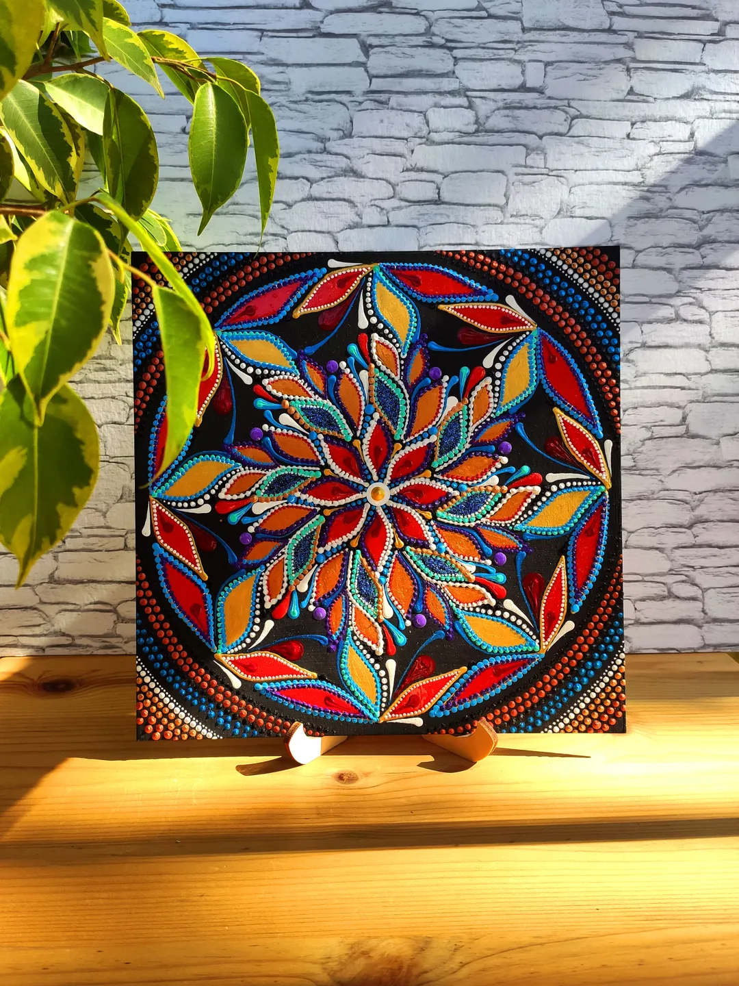 Dot Mandala Painting Original Art Hand Painted Meditation Mandala Art