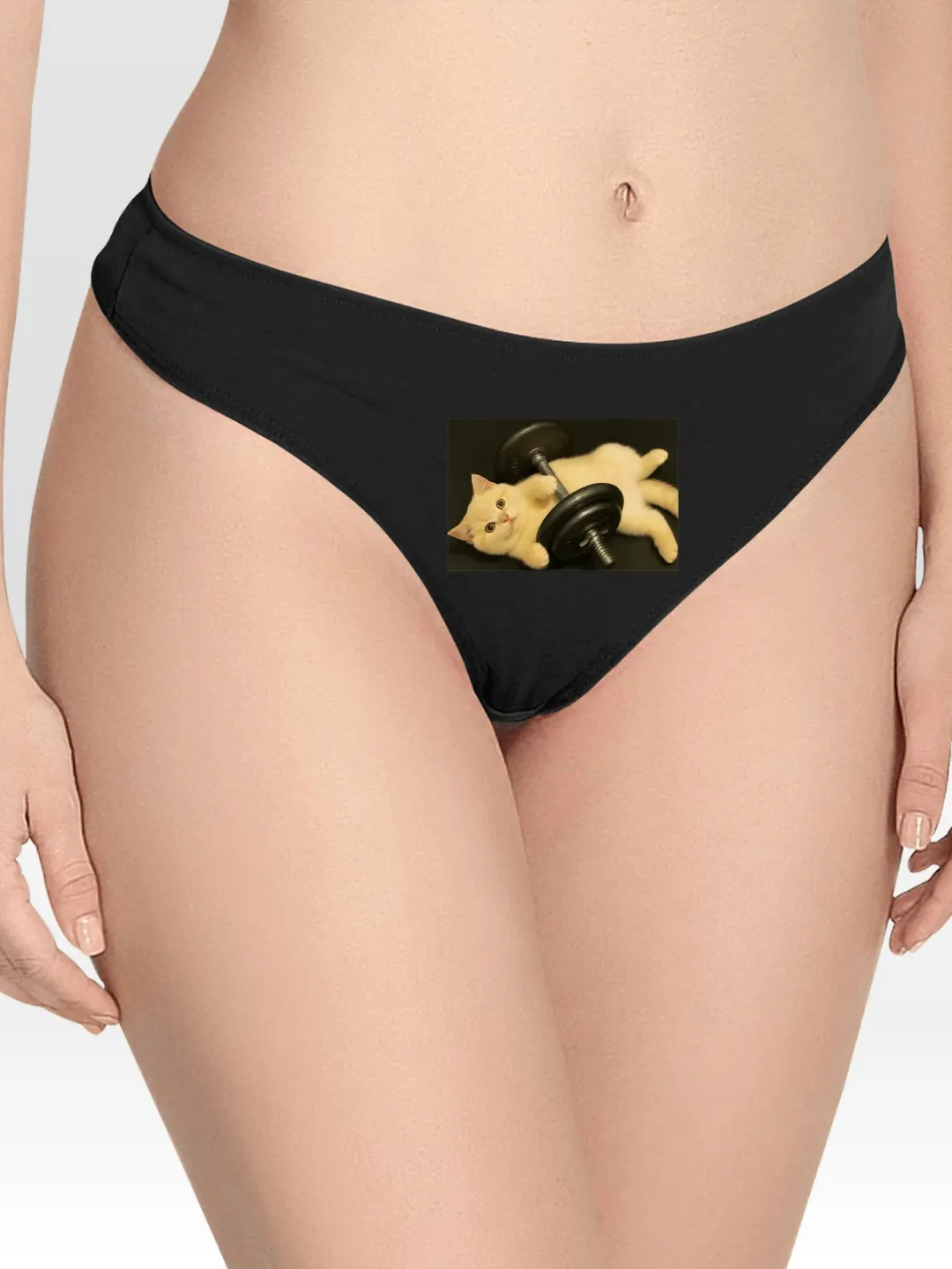 Meme Cat Gym Lingerie Thong