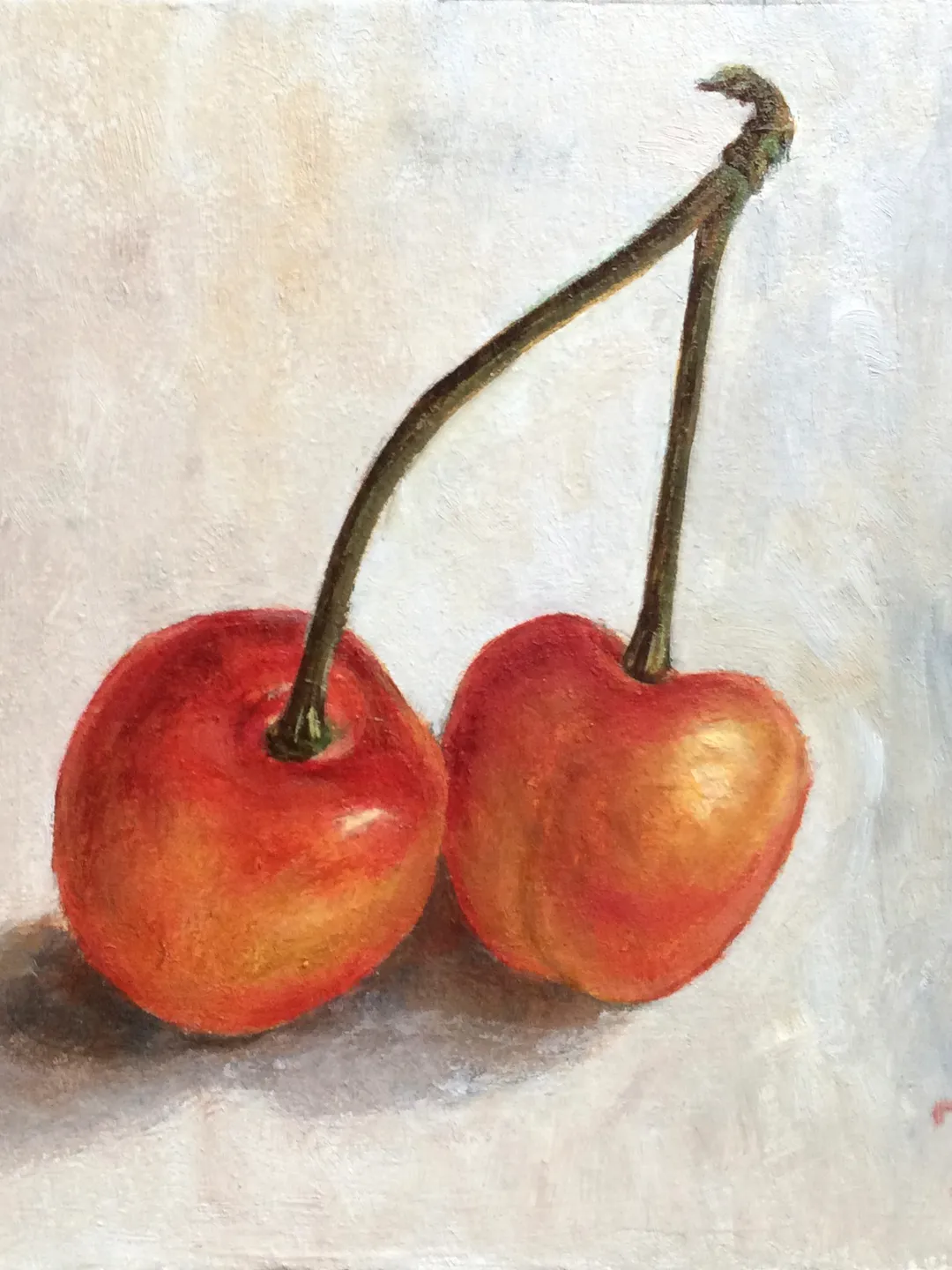 "Cherry" original wall art fruit artwork still life oil painting picture berries