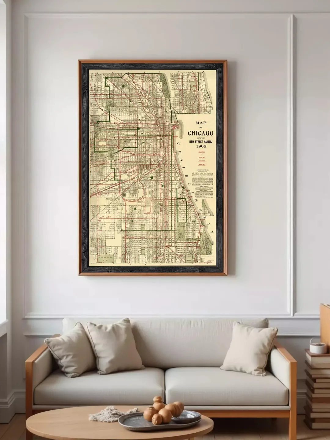 Chicago Map Print | 1906 Vintage Wall Art