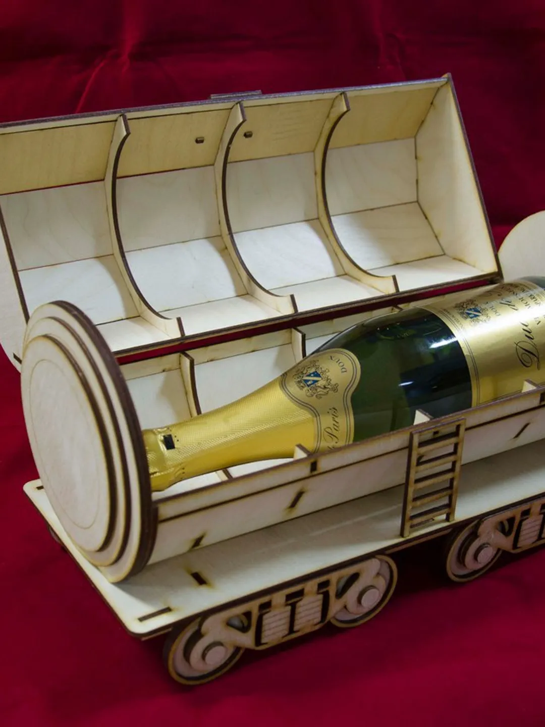 Digital Template Cnc Router Files Cnc Wine Box Files for Wood Laser Cut Pattern