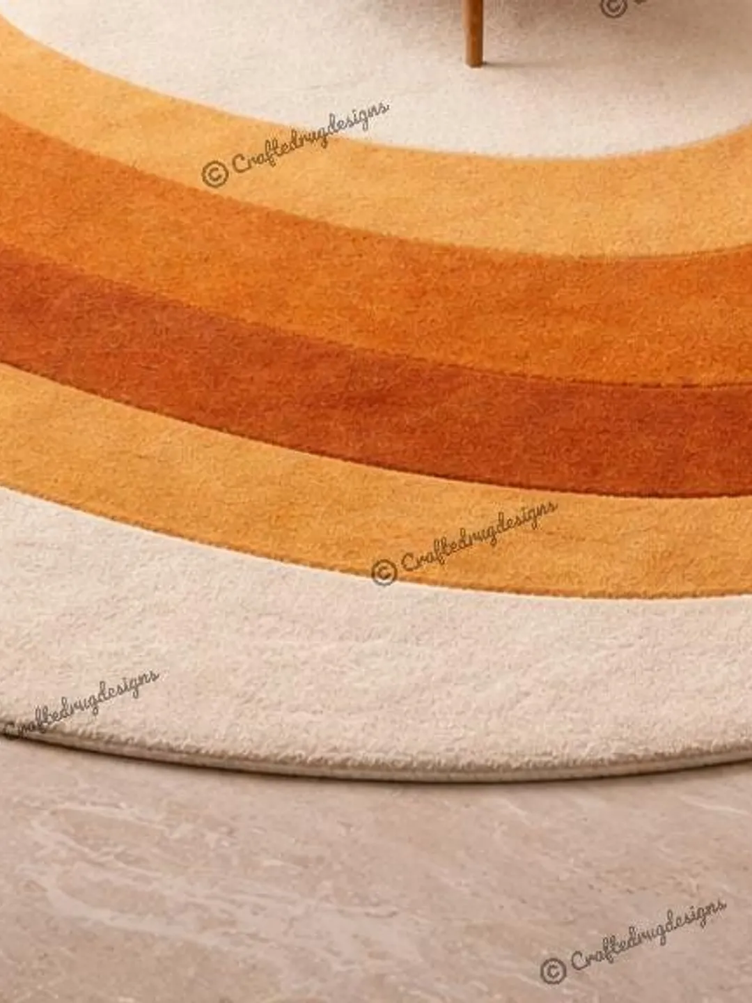 Retro Sunset Rug Retro Sunset Oval Hand Tufted Rug, Mid Century Modern Arc Pattern, Wool ...