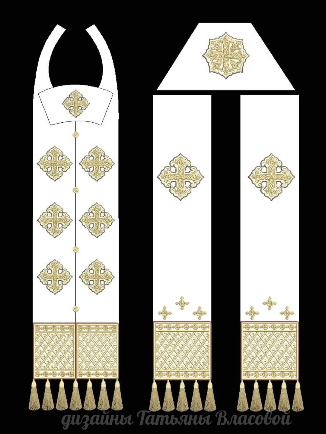 "Set of crosses" designs for machine embroidery.