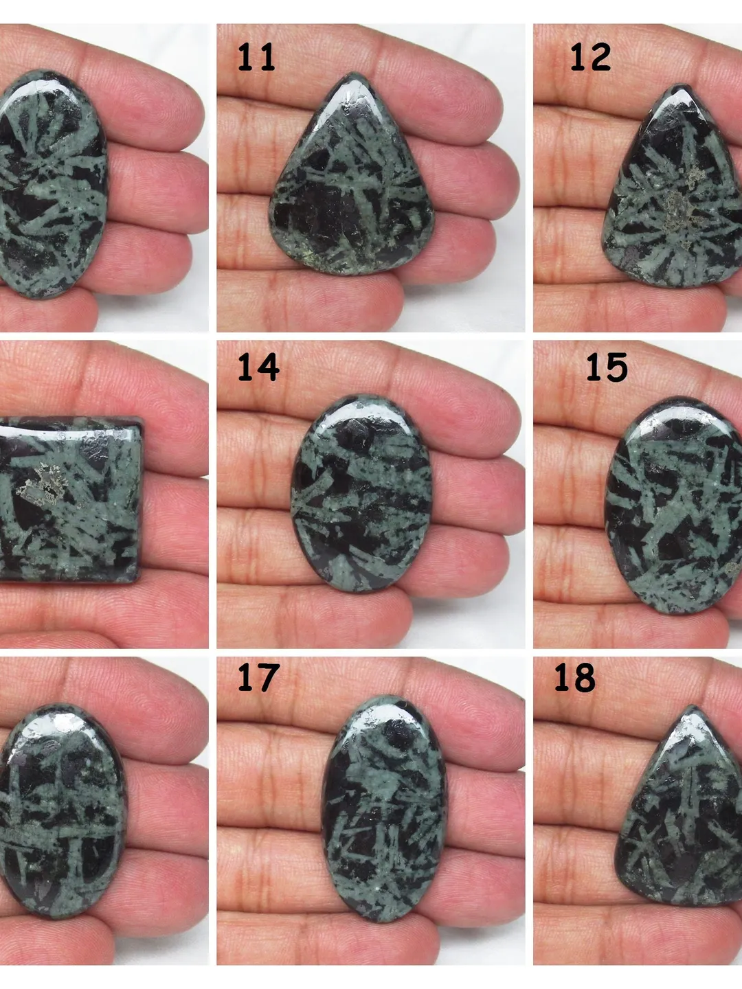 Handwriting Pattern Stones Chinese Writing Stone Cabochon: Natural Gemstone for Jewelry Making #11448