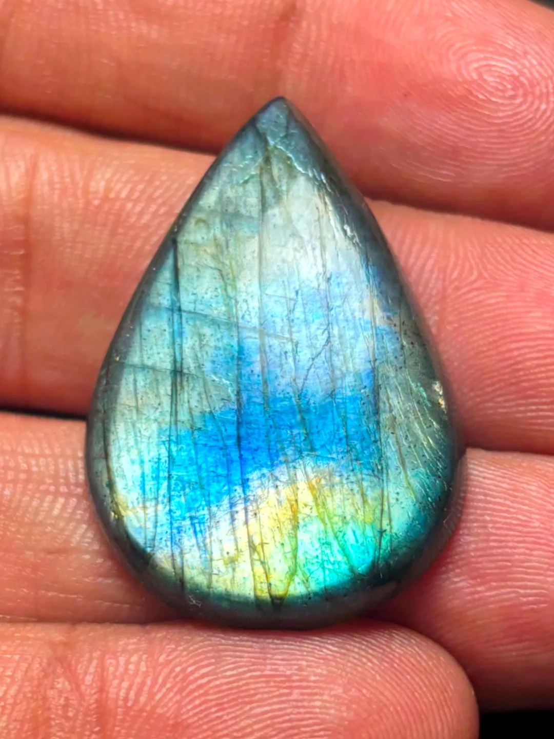 Baguette Labradorite Cabochon: Multi-Purple Gemstone (11 x 24 x 6 mm) #9126