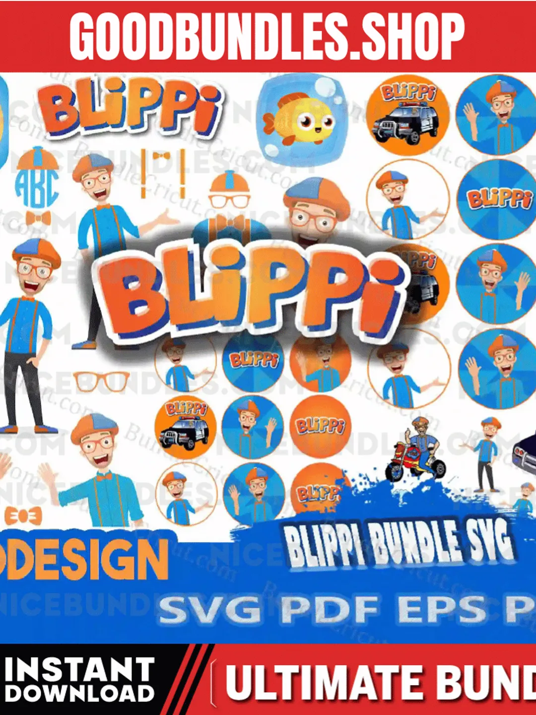 Blippi SVG Bundle, Happy Birthday Blippi svg, blippi sublimation design ...