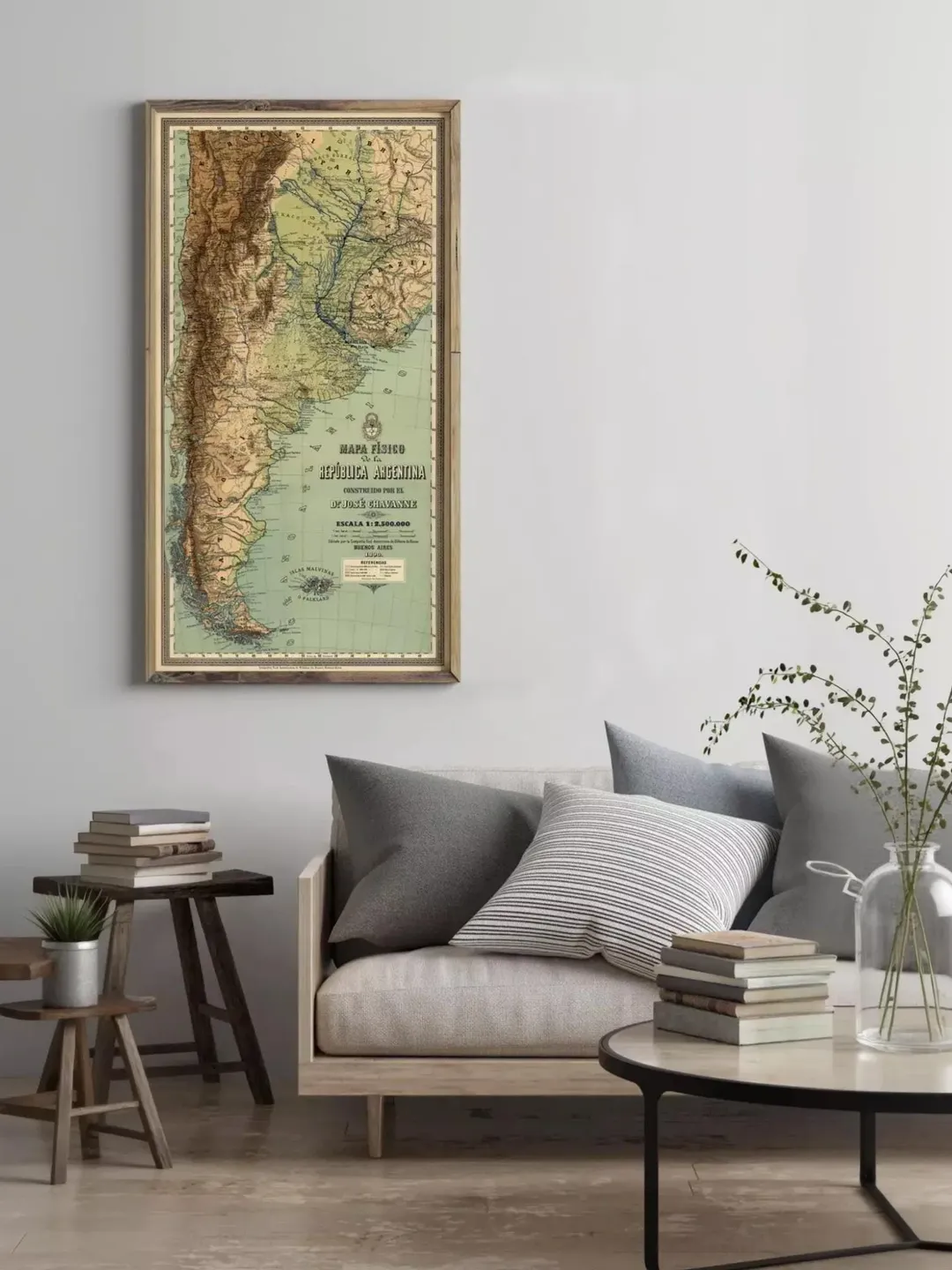 Vintage Argentina Map Print | 1890 Antique South America Wall Art
