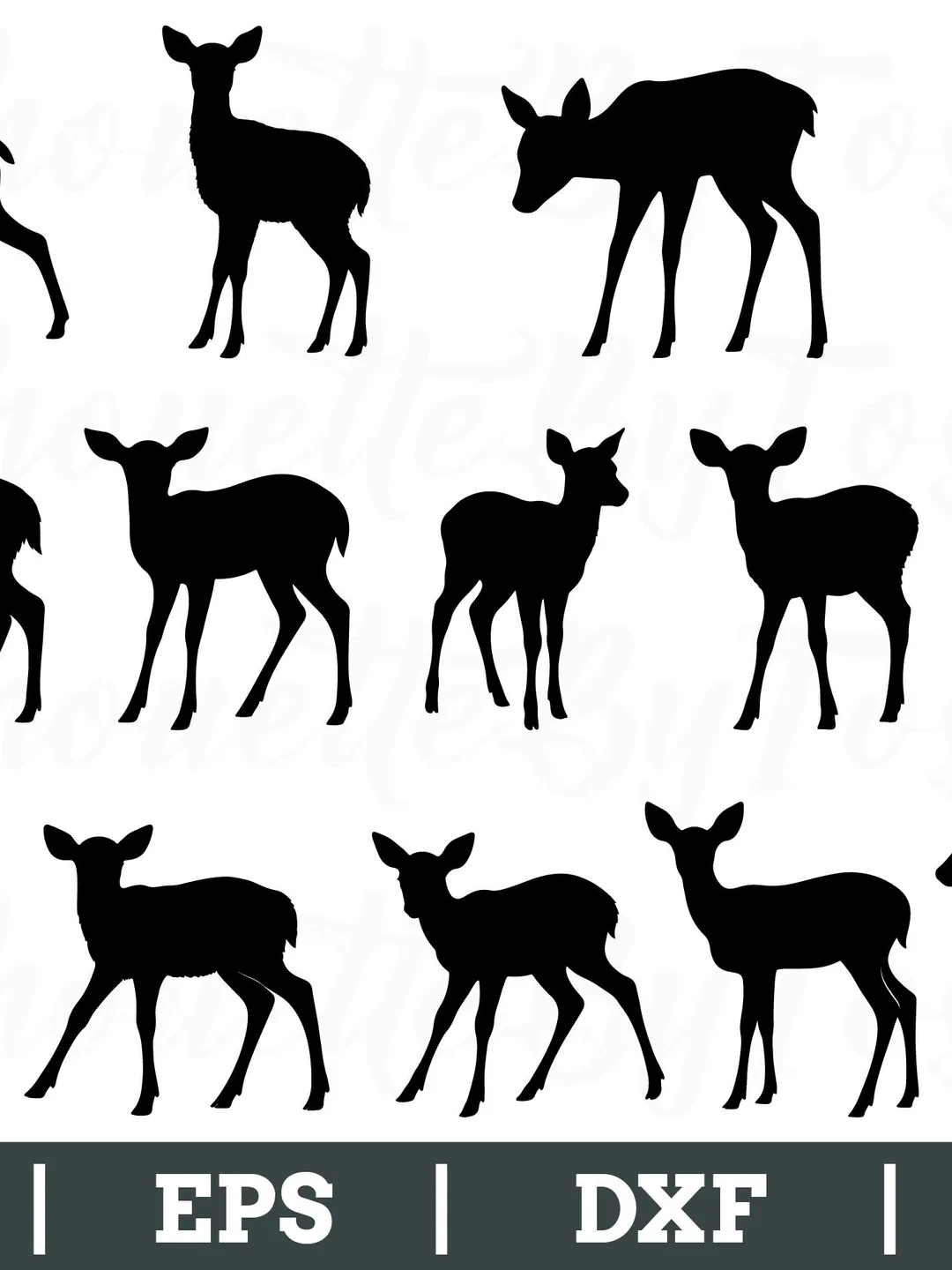 Fawn Svg, Fawn Silhouette, Baby Deer Cut File, Fawn Vector, Dxf, Png