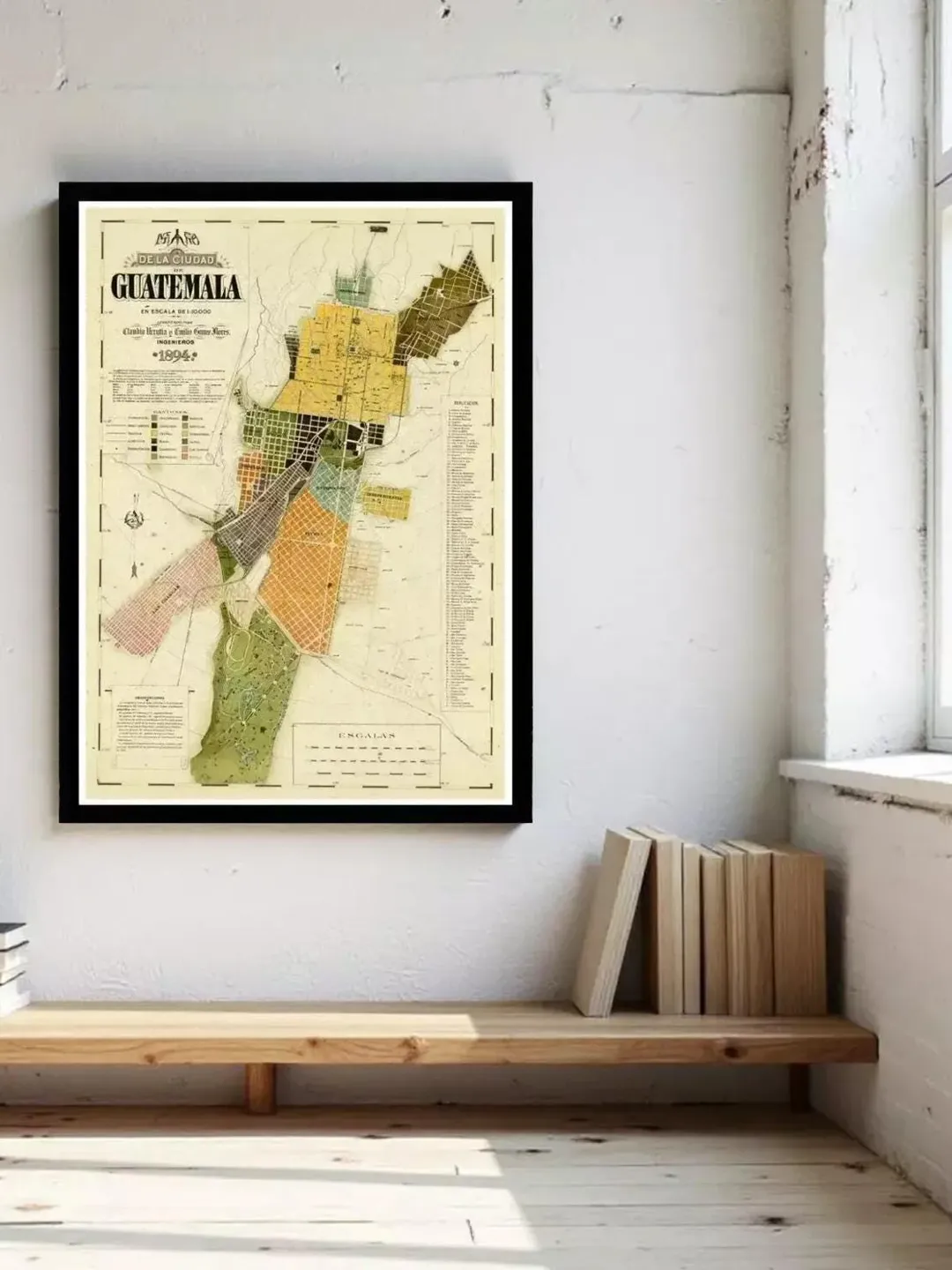 Guatemala City Vintage Map Print | 1894 Wall Art