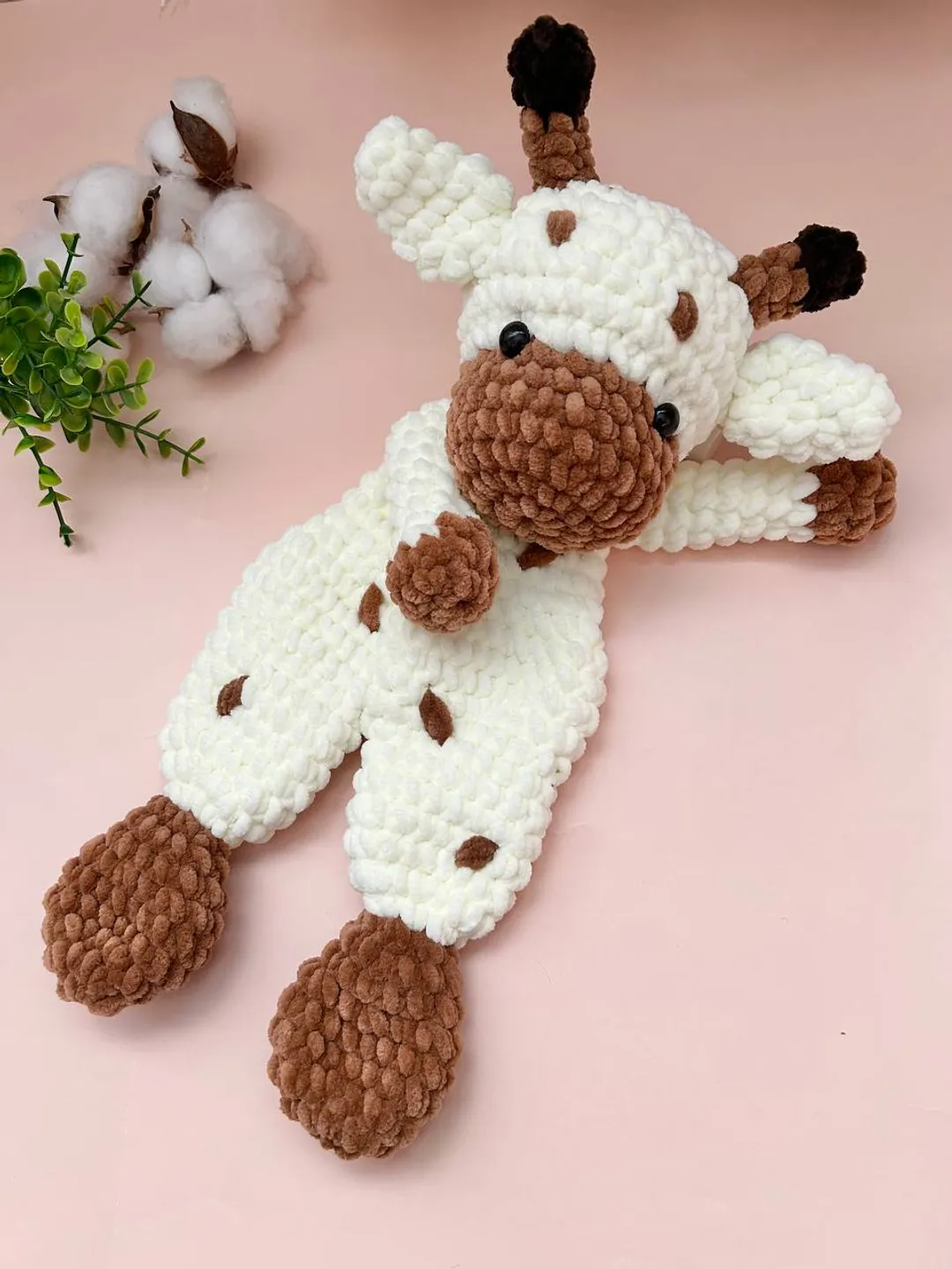 Crochet giraffe snuggler pattern Amigurumi lovey pattern Crochet cuddle toy pattern