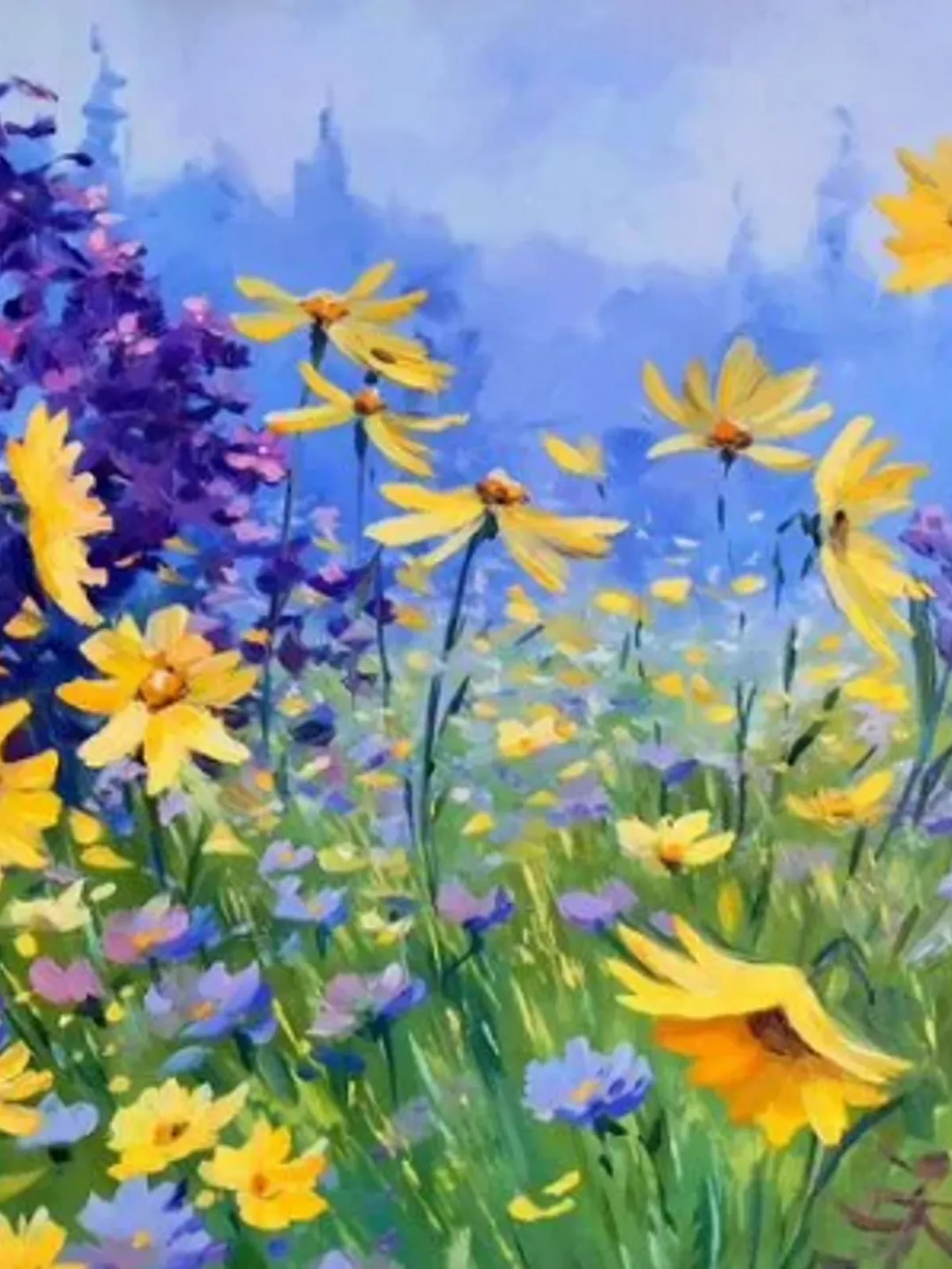 Painting “Wildflowers”, oil, size 60x50 cm