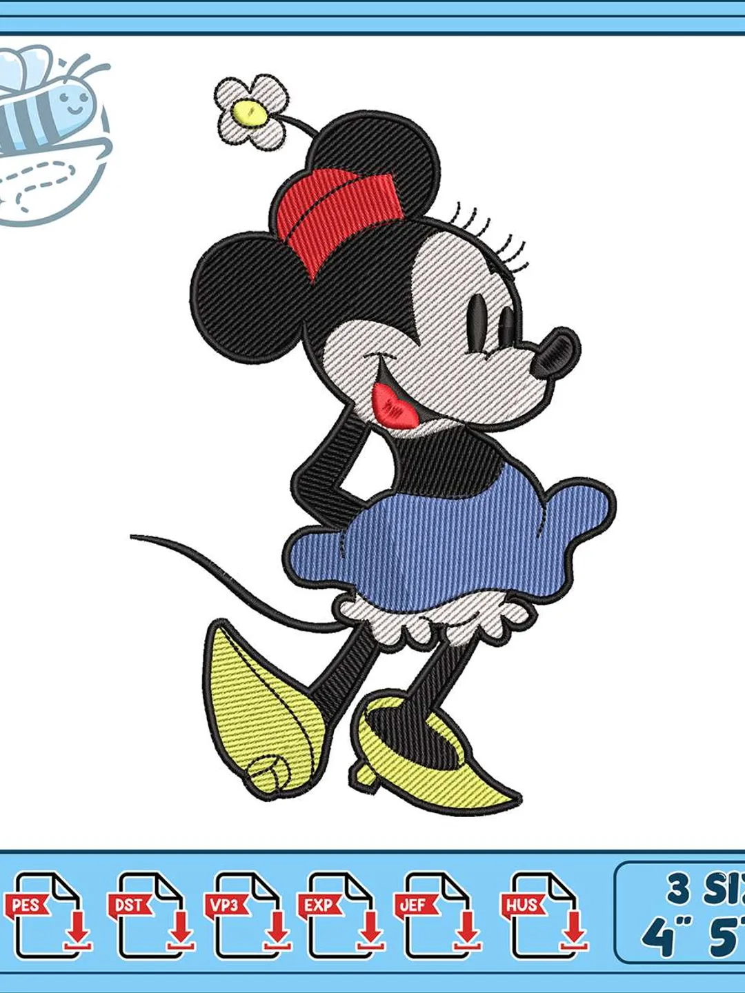Minnie Mouse Est 1928 Embroidery Design, Disney Cartoon Embroidery