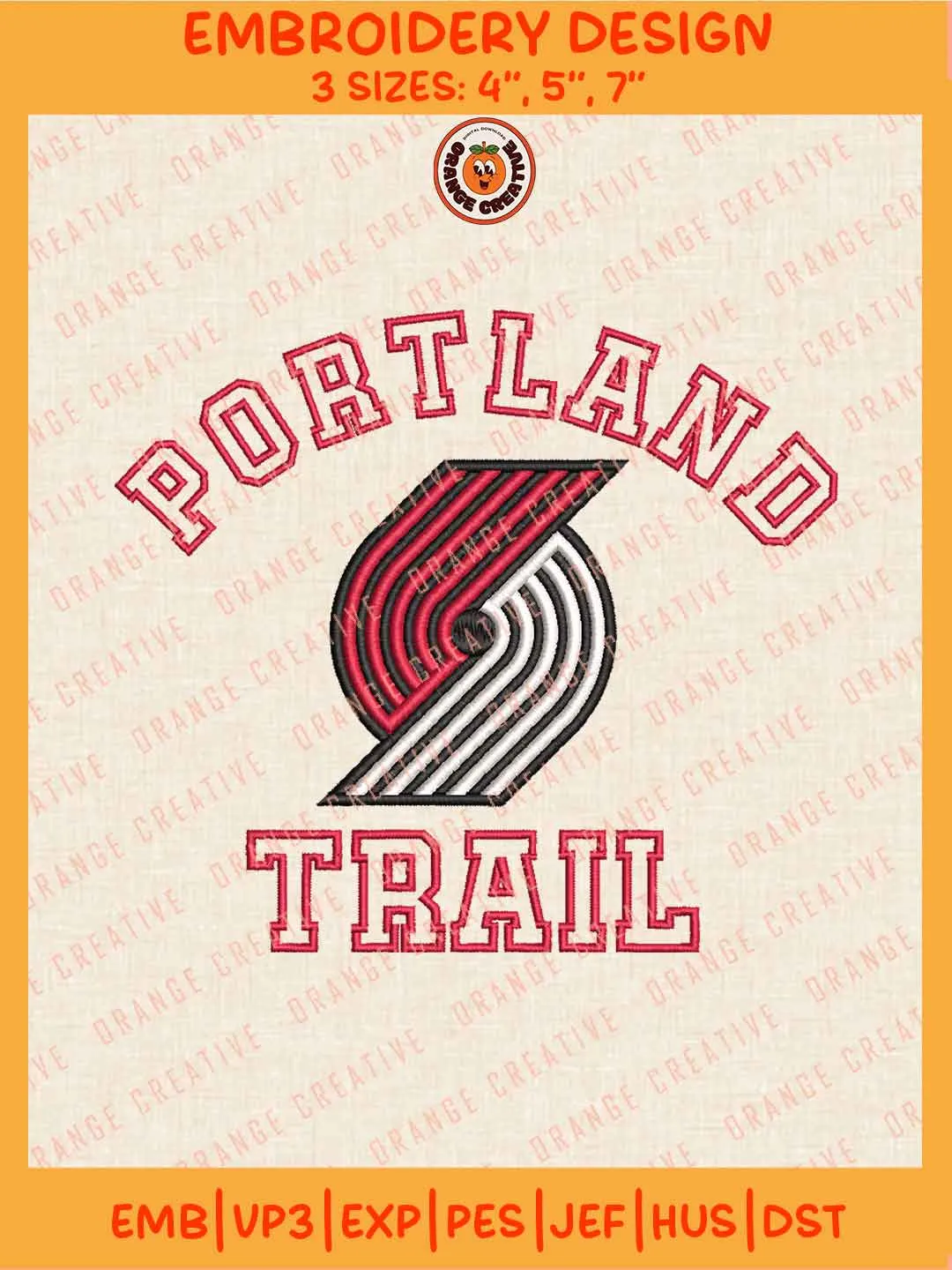 NBA Portland Trail Blazers Team Logo Embroidery Files, Portland Trail Blazers Basketball Team Embroidery Designs, NBA Blazers Machine Embroidery Files, NBA Basketball Team Machine Embroidery, Digital Download