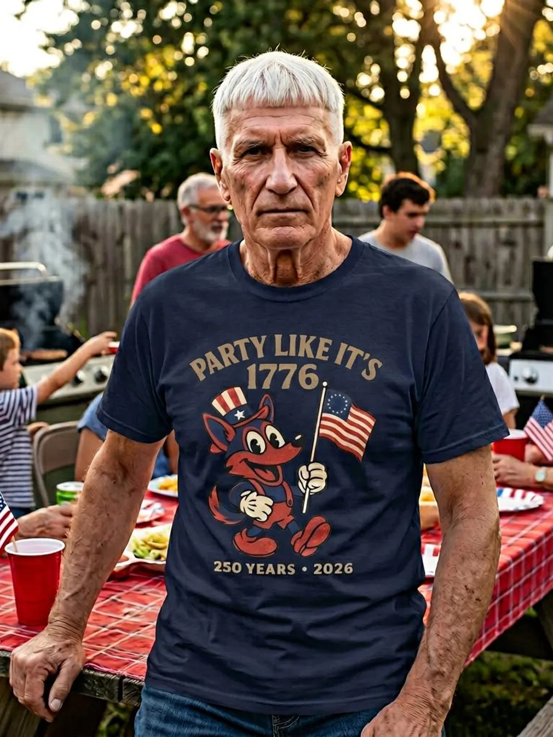 Vintage 1776 Mascot T-Shirt Unisex | America 250th Anniversary | Classic Retro 4th of July Family Tee | Soft & Comfortable
