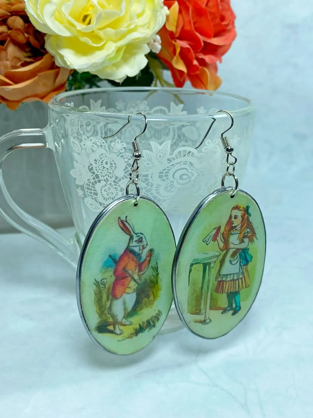 Handmade earrings. UV resin. Individual design.