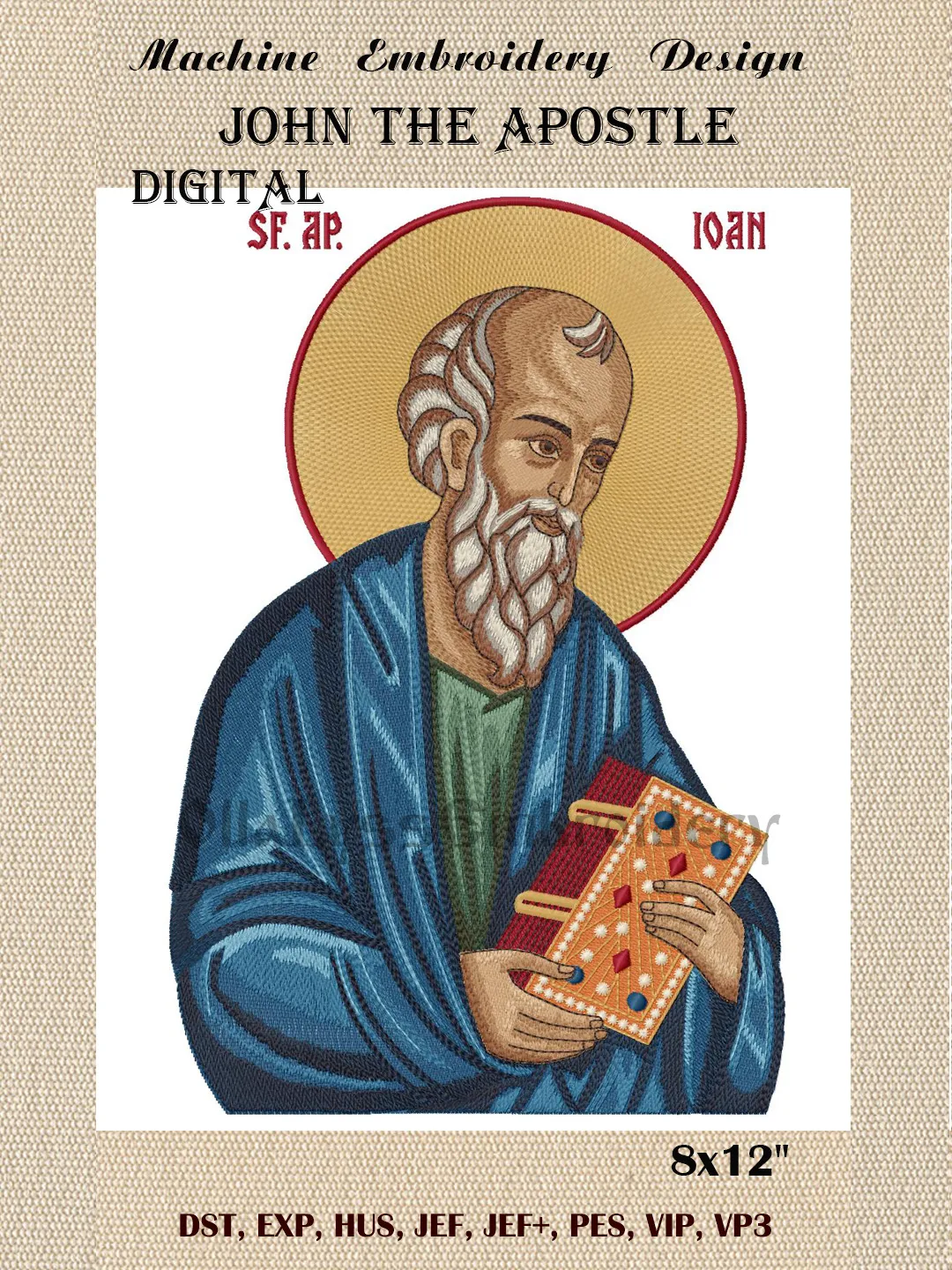 John the Apostle embroidery design