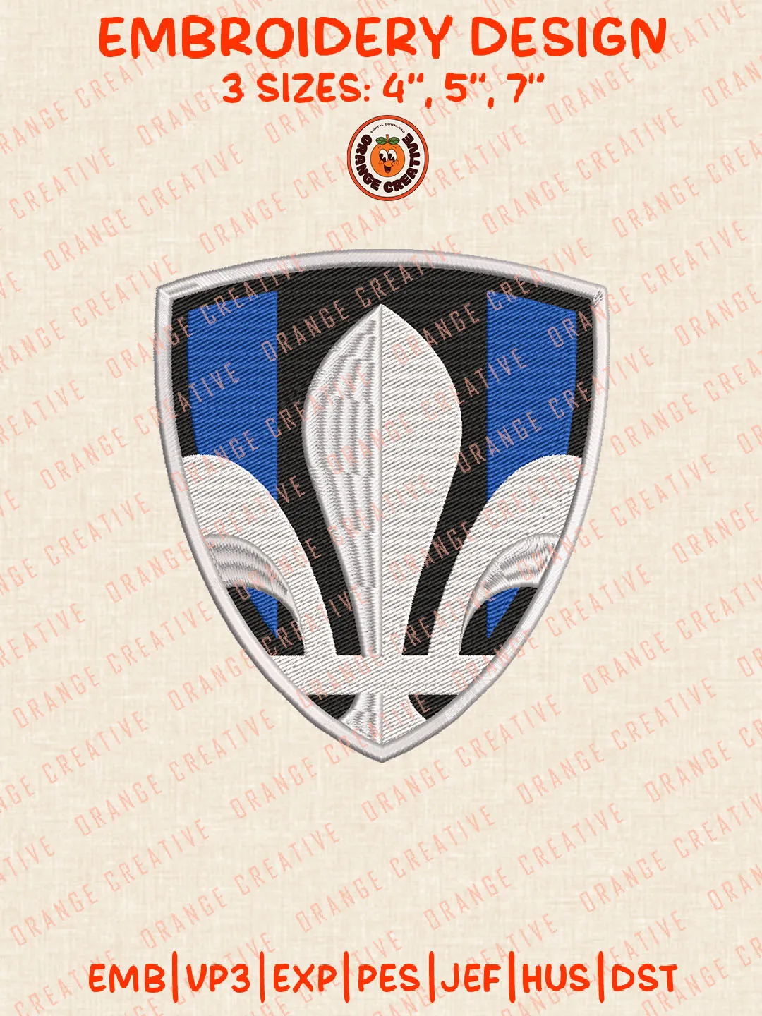 MLS CF Montréal Shield Logo Embroidery Files, CF Montréal Embroidery Designs, League Soccer Machine Embroidery Files, MLS CF Montréal Logo Machine Embroidery, 3 sizes, Digital Download
