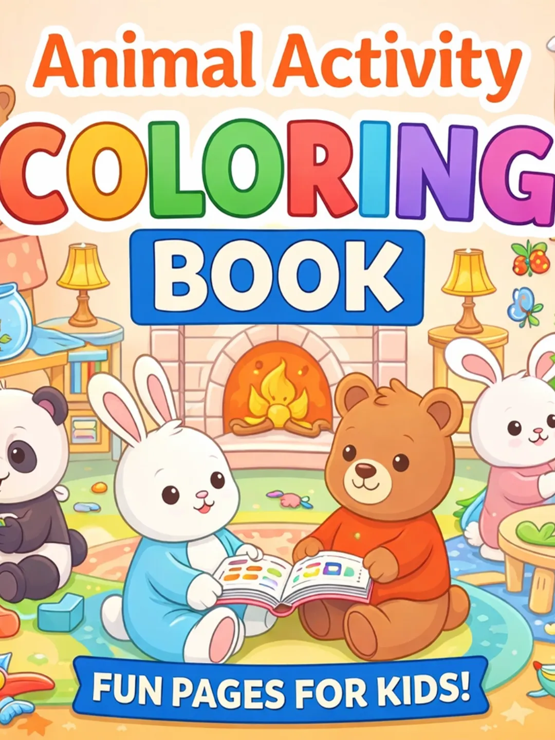 Animal Face Coloring Book for Kids Printable PDF