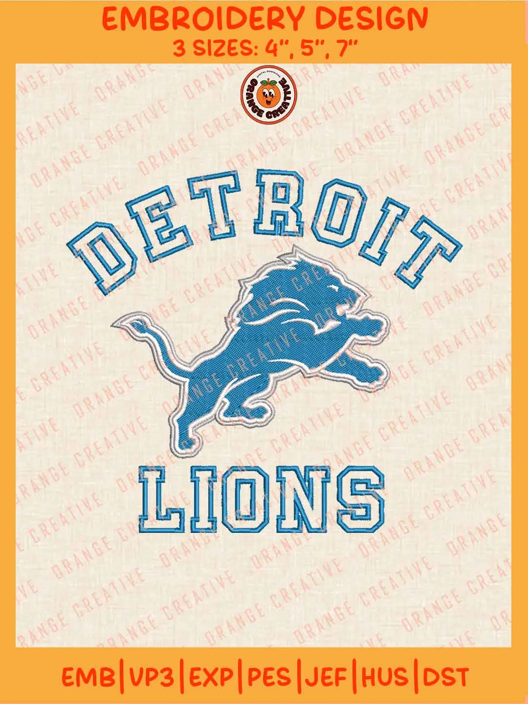 NFL Detroit Lions Team Word Logo Embroidery Files, Detroit Lions Football Team Embroidery Designs, NFL Lions Machine Embroidery Files, NFL Football Team Machine Embroidery Files, Digital Download