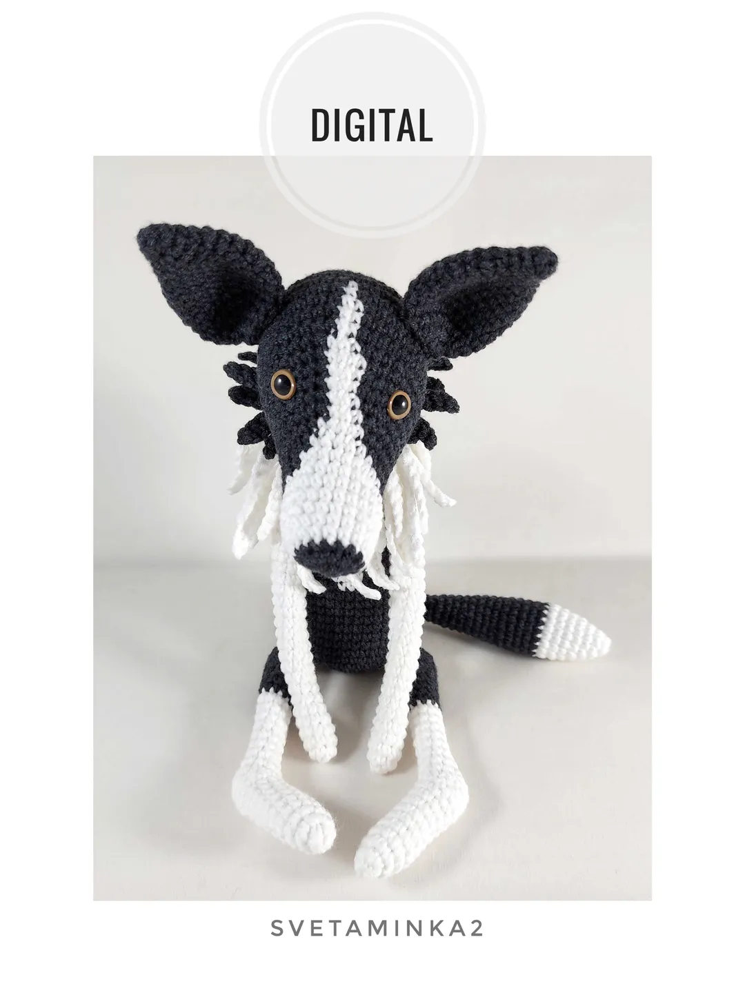 Crochet Border Collie Pattern. Amigurumi Border Collie. Crochet Dog. Amigurumi Dog. Digital Download. PDF.