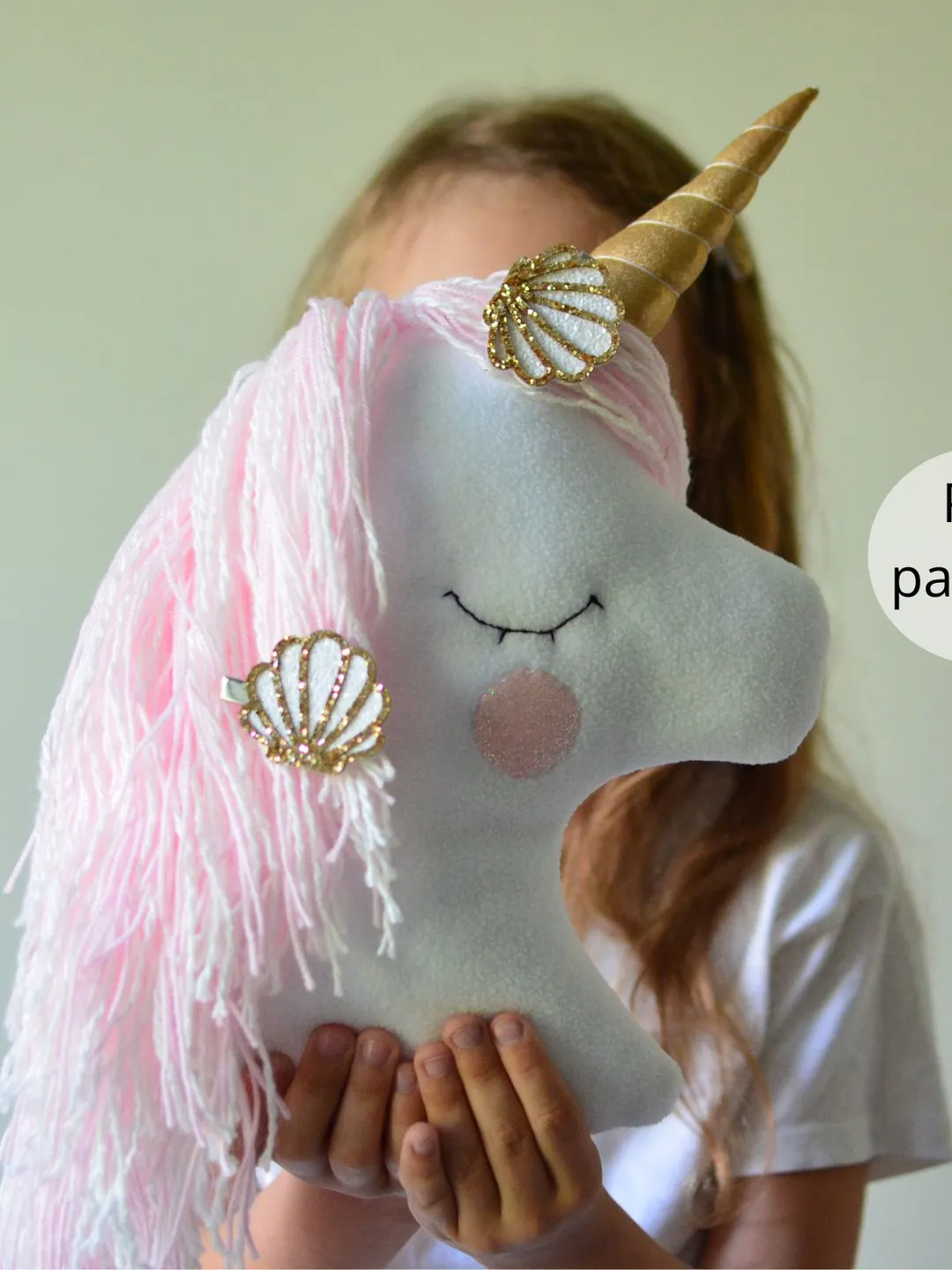 PDF Pattern Unicorn for baby girl room decor, DIY wall hanging hair clip holder