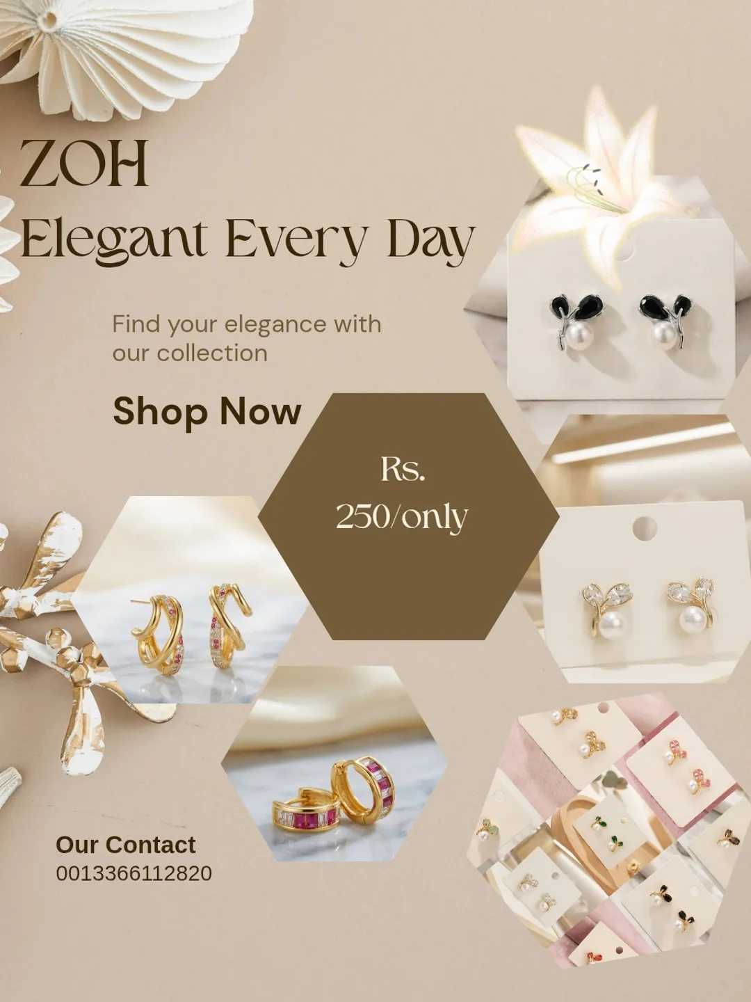 **Editable Jewelry Instagram Post Template – Elegant Social Media Design**