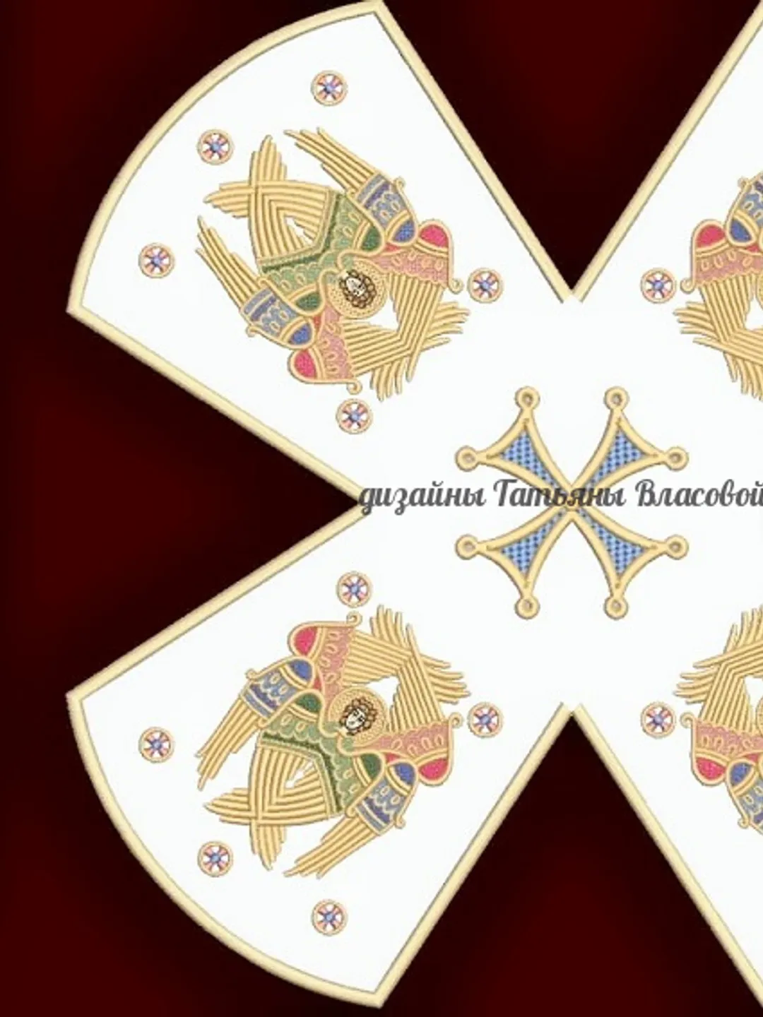 "Seraphim multicolor" design for machine embroidery.