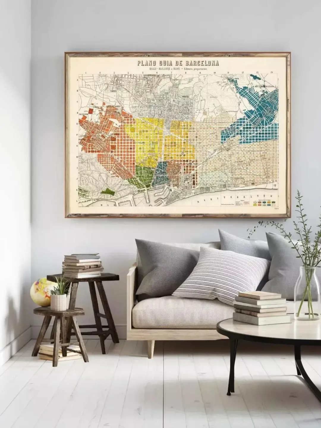 Vintage Barcelona Map Print | 1910 Cataluña, Spain