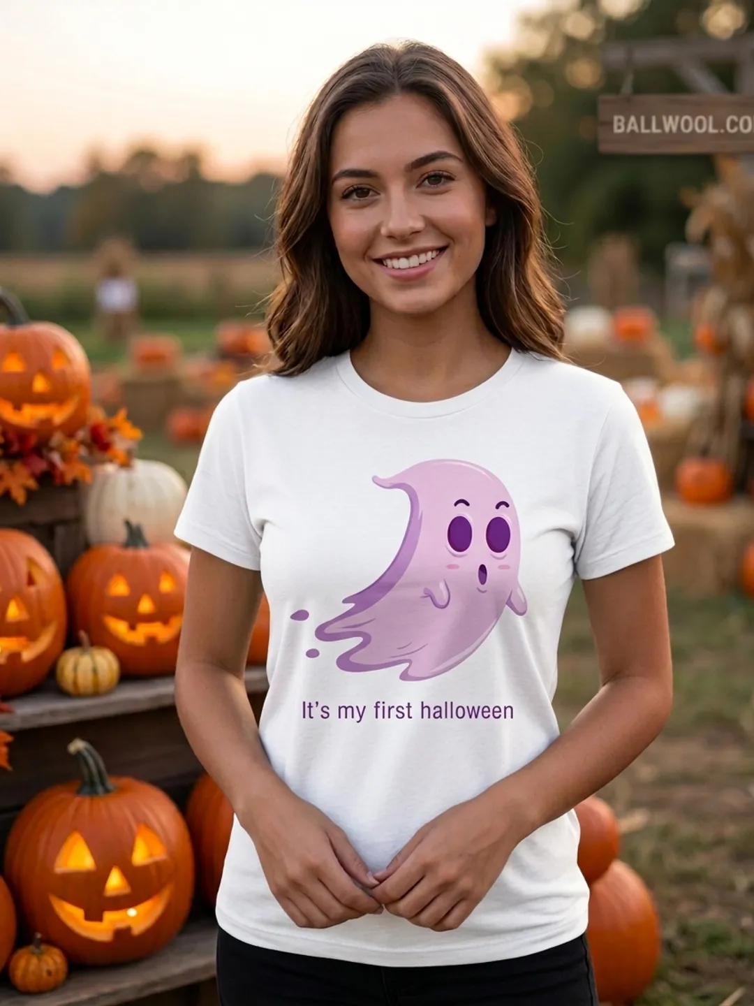 It's My First Halloween Ghost PNG - Cute Pink Ghost Baby T-Shirt Design