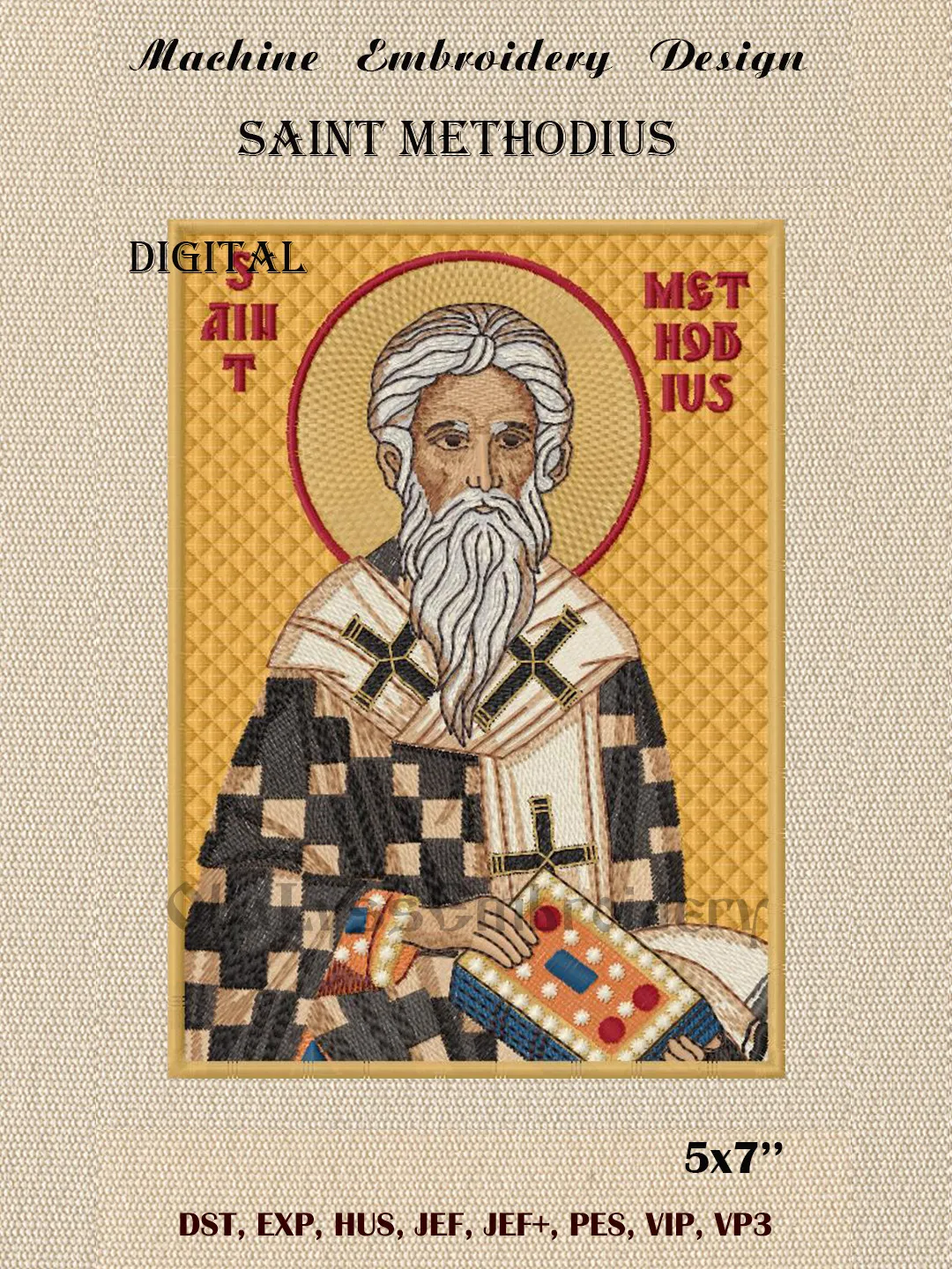 Saint Methodius embroidery design