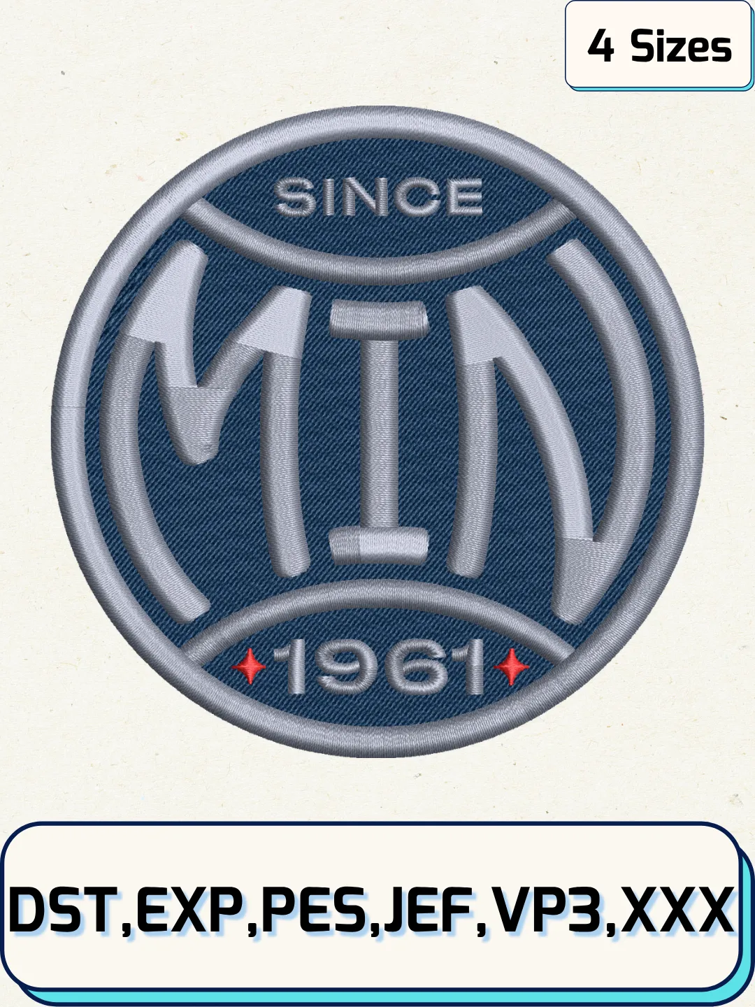 Minnesota Baseball Embroidery Design – Machine Embroidery File-  4 Sizes