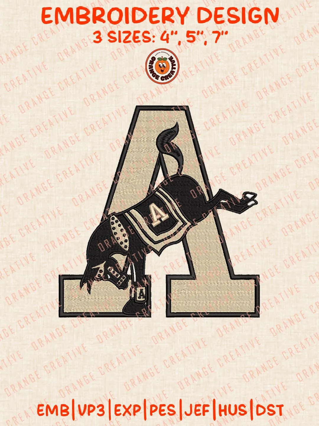 NCAA Army Black Knights Logo Embroidery Design Files, NCAA Logos Embroidery Designs, NCA Machine Embroidery Files, 3 Sizes, Custom Sizes, Instant Download