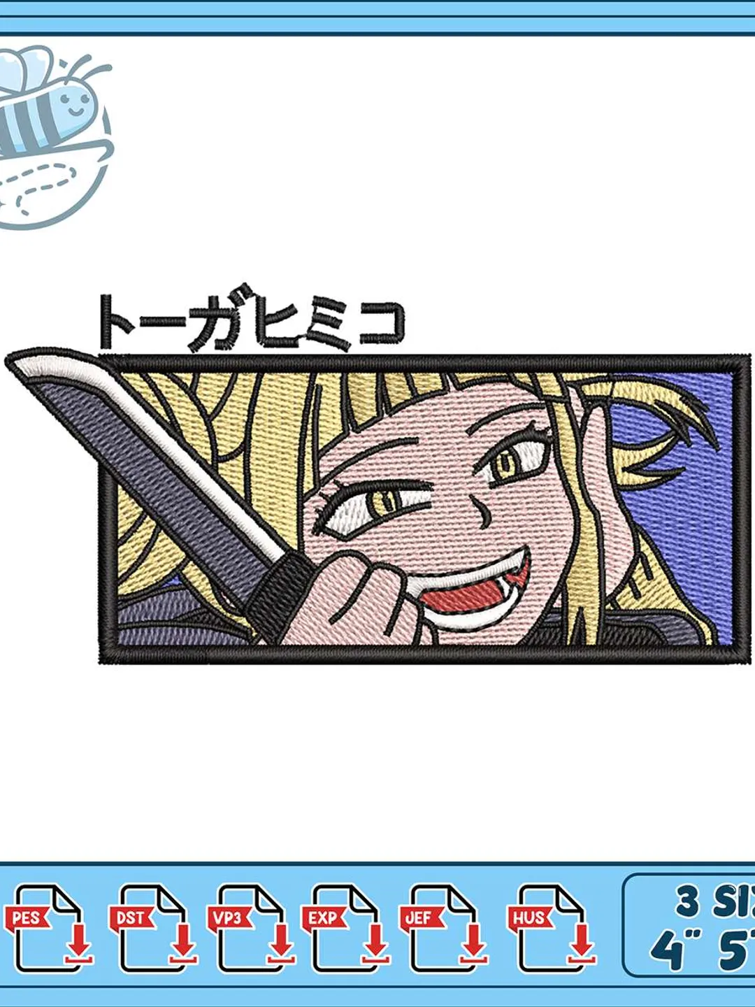 Toga Himiko Embroidery Design, My Hero Academia Anime Patch, Villain Smile Machine Embroidery File, MHA Instant Download